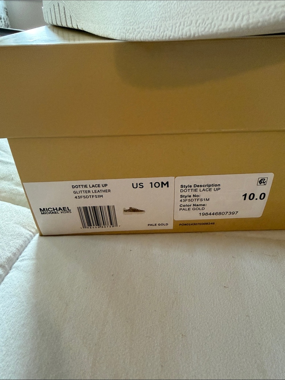Michael Kors Women's Glitter Low-Top Sneakers in Gold - Picture 2 of 6